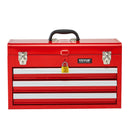 VEVOR 52 cm pārnēsājamā metāla instrumentu kaste ar 3 atvilktnēm, EVA ieliktņiem, lodīšu gultņu vadotņu fiksāciju un pulverkrāsas pārklājumu, daudzfunkcionāls instrumentu organizators, sarkana