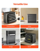 VEVOR 22 cm metāla instrumentu kaste ar 5 atvilktnēm, pārnēsājama tērauda kaste ar EVA ieliktņiem un PP kājiņām, izturīgs lodīšu gultņu mehānisms un pulverkrāsas pārklājums, melna