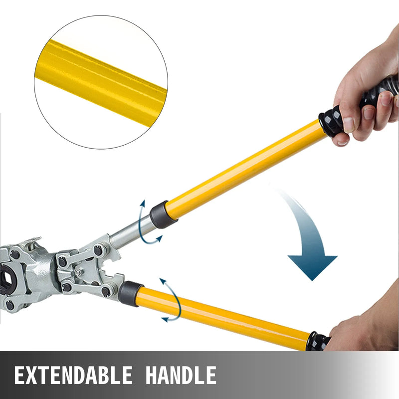 Cauruļu spailēšanas knaibles ar 6 uzgaļu komplektu, PEX presēšanas instruments 16–32 mm kompozītcaurulēm (Pex-Al-Pex, alumīnija kompozīts)