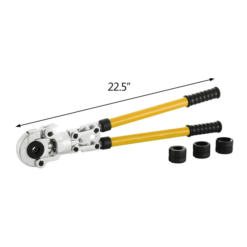 Cauruļu spailēšanas knaibles ar 6 uzgaļu komplektu, PEX presēšanas instruments 16–32 mm kompozītcaurulēm (Pex-Al-Pex, alumīnija kompozīts)