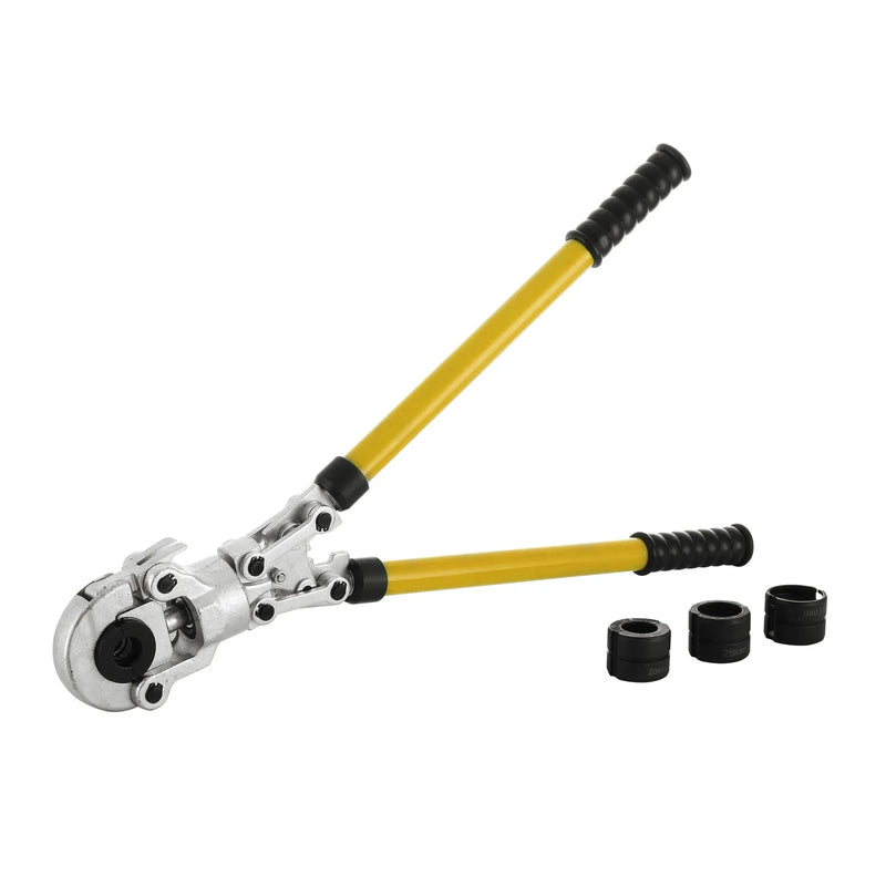 Cauruļu spailēšanas knaibles ar 6 uzgaļu komplektu, PEX presēšanas instruments 16–32 mm kompozītcaurulēm (Pex-Al-Pex, alumīnija kompozīts)