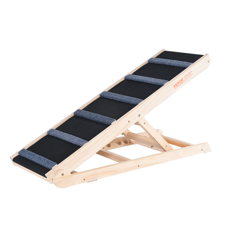 VEVOR Suņu rampa, salokāma koka rampa, regulējama no 35 cm līdz 65 cm, 105 cm gara, piemērota gultai, dīvānam, automašīnai