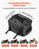 VEVOR motocikla aizmugurējā sēdekļa soma, 22–34 l paplašināma motocikla bagāžas soma ar ūdensnecaurlaidīgu lietus pārsegu, āra motocikla bagāžas uzglabāšanas mugursoma un rokas soma ar siksnām, kabatu un elastīgu auklu, melna - ZEMLETES.LV