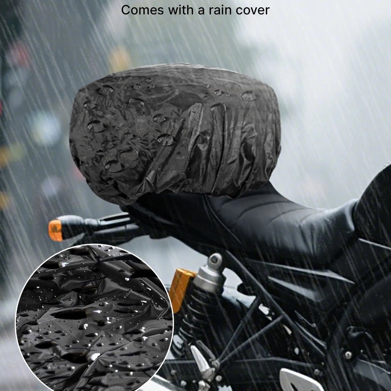 VEVOR motocikla aizmugurējā sēdekļa soma, 22–34 l paplašināma motocikla bagāžas soma ar ūdensnecaurlaidīgu lietus pārsegu, āra motocikla bagāžas uzglabāšanas mugursoma un rokas soma ar siksnām, kabatu un elastīgu auklu, melna - ZEMLETES.LV