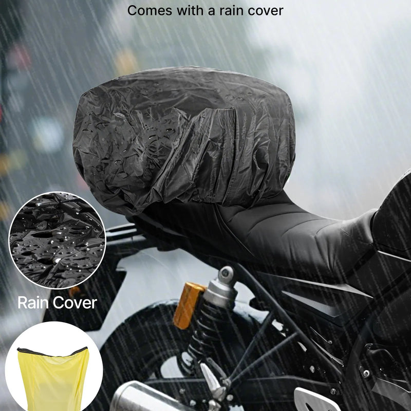 VEVOR motocikla aizmugurējā bagāžas soma, 30 l motocikla aizmugurējā sēdekļa soma ar ūdensnecaurlaidīgu lietus pārsegu, āra motocikla bagāžas uzglabāšanas soma – mugursoma ar pleca siksnām, universāli piemērota aizmugurējiem bagāžas statīviem, melna - ZEMLETES.LV