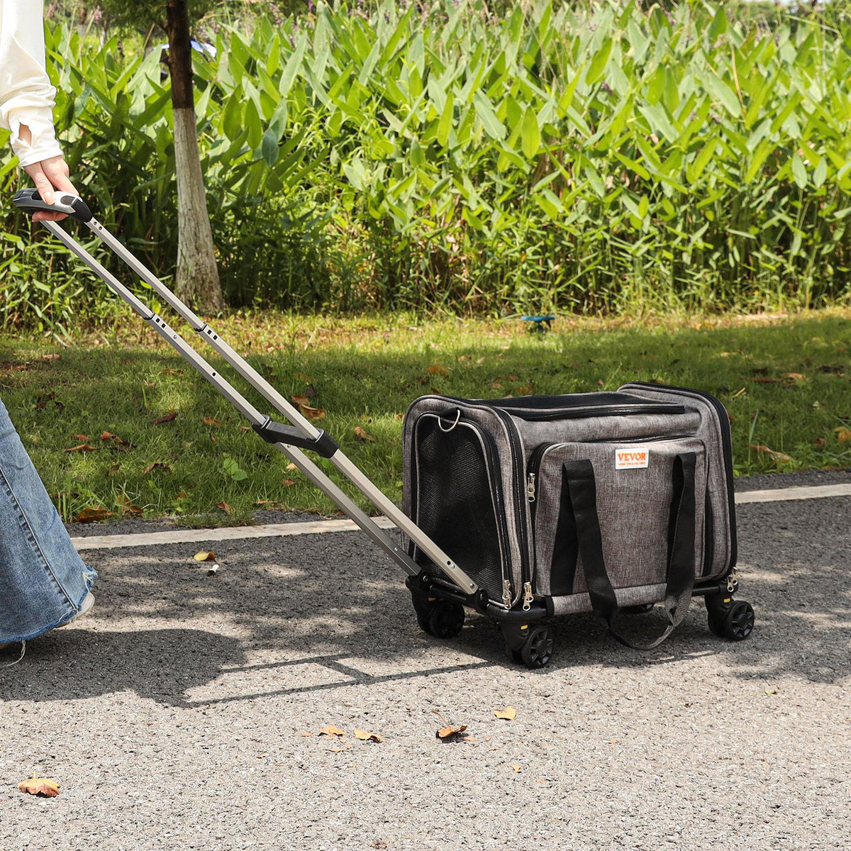 VEVOR kasside transpordikott ratastel ja teleskoopkäepidemega, lennukisse lubatud, kuni 11,3 kg, hall