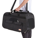 VEVOR Ratiņsomā pārvietojams mājdzīvnieku pārnēsājamais būris ar teleskopisko rokturi un plecu siksnu, līdz 15,9 kg, ar saliekamu bļodu, melns