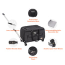 VEVOR Ratiņsomā pārvietojams mājdzīvnieku pārnēsājamais būris ar teleskopisko rokturi un plecu siksnu, līdz 15,9 kg, ar saliekamu bļodu, melns