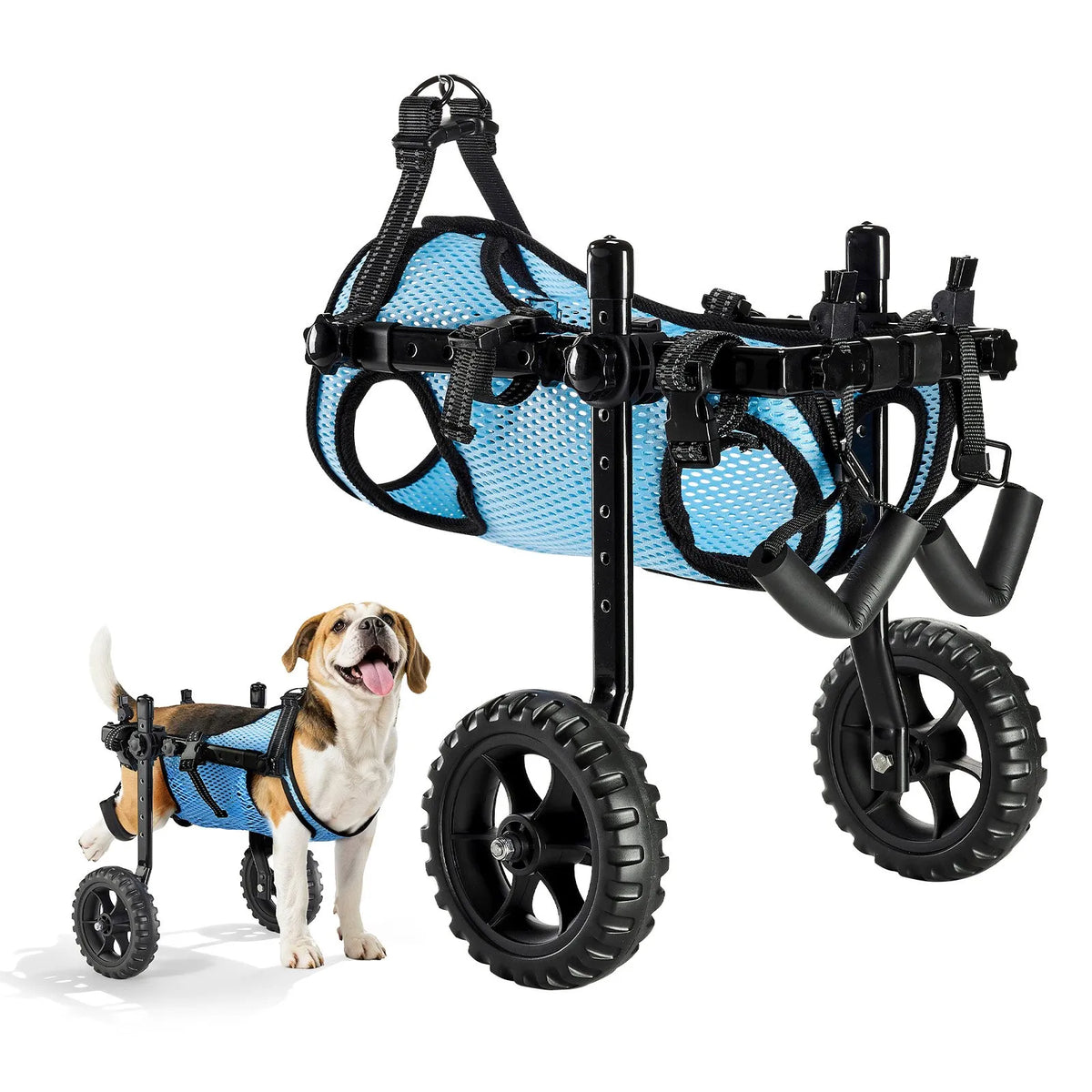 VEVOR Dog Wheelchair for Hind Legs with 2 Shock-Absorbing Wheels, Dogs up to 10 kg, XS/S