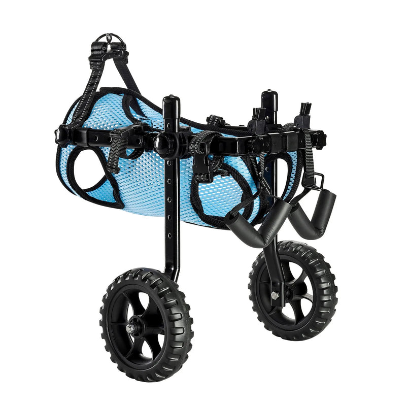 VEVOR suņu ratiņi aizmugurējām kājām, regulējami 2 riteņi, viegls suņu ratiņš ar triecienus absorbējošiem riteņiem, mobilitātes atbalsts invalīdiem un traumētiem suņiem līdz 10 kg, maziem suņiem