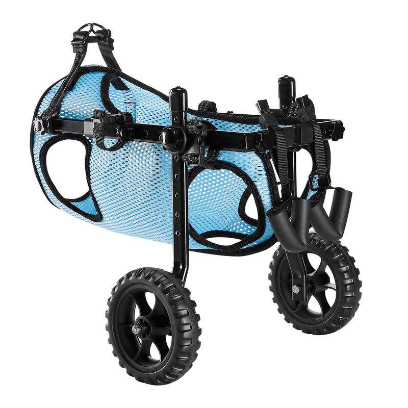 VEVOR suņu ratiņi aizmugurējām kājām, regulējami 2 riteņi, viegls suņu ratiņš ar triecienus absorbējošiem riteņiem, mobilitātes atbalsts invalīdiem un traumētiem suņiem līdz 15 kg, vidēja izmēra suņiem