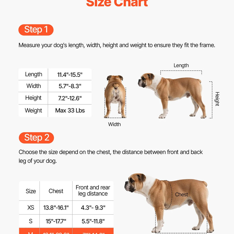 VEVOR suņu ratiņi aizmugurējām kājām, regulējami 2 riteņi, viegls suņu ratiņš ar triecienus absorbējošiem riteņiem, mobilitātes atbalsts invalīdiem un traumētiem suņiem līdz 15 kg, vidēja izmēra suņiem