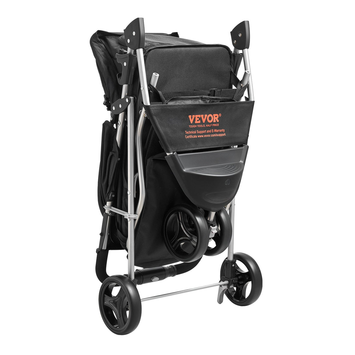 VEVOR kokkupandav lemmikloomakäru 3 ratta ja piduriga, kuni 15,9 kg