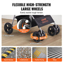 VEVOR mājdzīvnieku ratiņi ar 4 riteņiem un bremzēm, kravnesība līdz 16 kg, suņu/kaķu ratiņi ar noņemamu pārnēsājamo grozu, uzglabāšanas grozu un dzērienu turētāju, piemēroti ceļošanai, melni/tumši pelēki