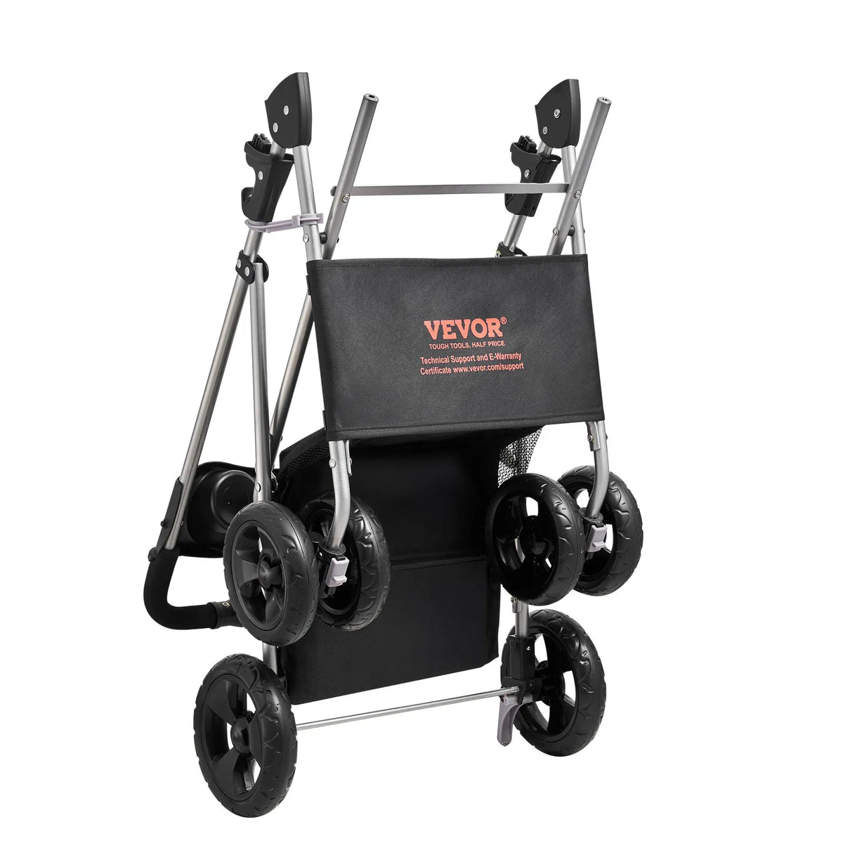 VEVOR Foldable Pet Stroller with 4 Wheels, Removable Carrier and Mesh Windows, Up to 16 kg