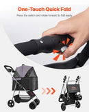 VEVOR mājdzīvnieku ratiņi, kravnesība līdz 16 kg, salokāmi suņu/kaķu ratiņi ar 4 riteņiem, noņemamu pārnēsājamo ieliktni un sieta logiem, pārnēsājams dzīvnieku ratiņš ar bremzi maziem un vidējiem mājdzīvniekiem