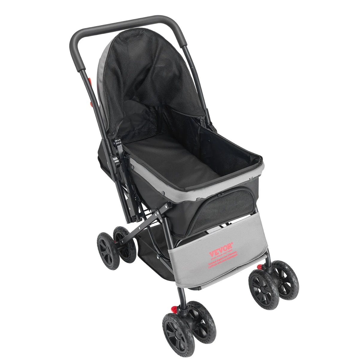 VEVOR Foldable Pet Stroller with 4 Wheels, Mesh Windows and Reversible Handle, up to 20 kg