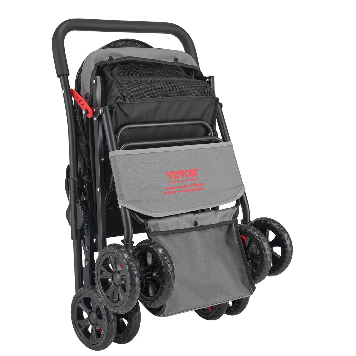VEVOR Foldable Pet Stroller with 4 Wheels, Mesh Windows and Reversible Handle, up to 20 kg