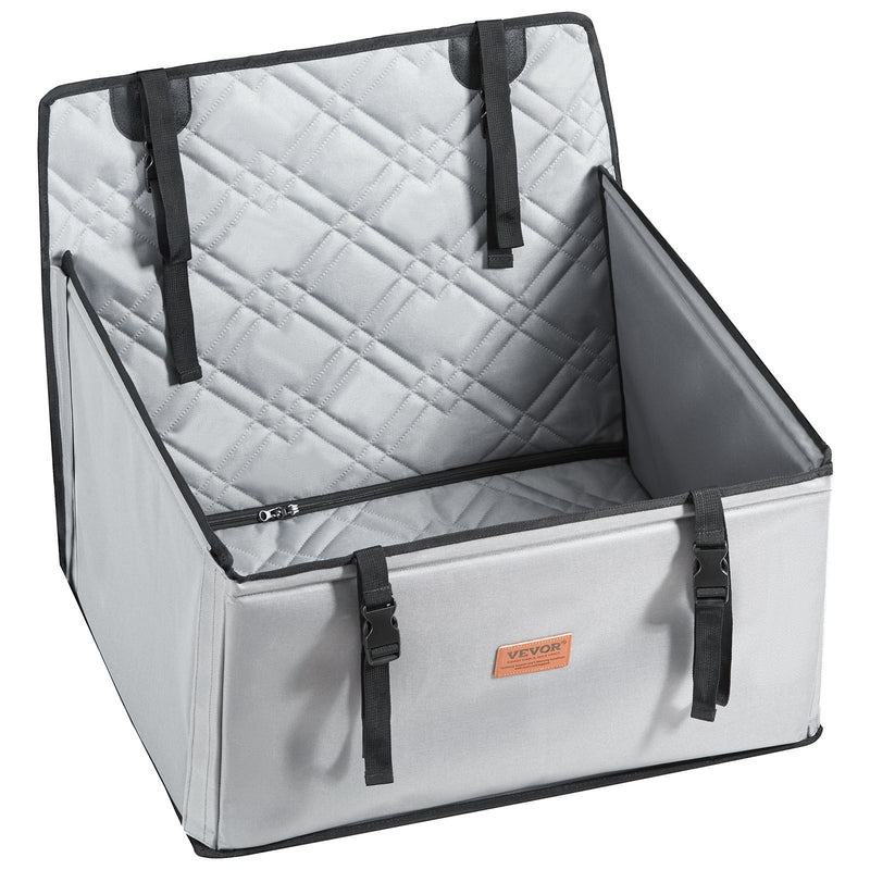 VEVOR Paaugstinātais auto sēdeklis suņiem līdz 18 kg, 600 x 500 x 190 mm, pelēks
