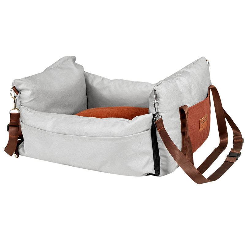 VEVOR Paaugstinātais auto sēdeklis suņiem līdz 11 kg, pelēks