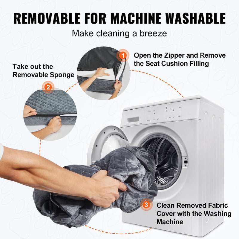 VEVOR Paaugstinātais auto sēdeklis suņiem līdz 25 kg, pelēks