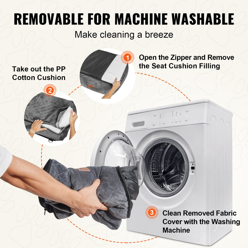 VEVOR Paaugstinātais auto sēdeklis suņiem līdz 18 kg, pelēks