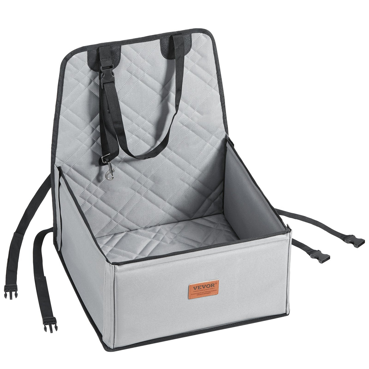 VEVOR suņu autosēdeklis ar drošības pavadu, līdz 11,8 kg, pelēks