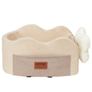 VEVOR paaugstinātais auto sēdeklis maziem suņiem līdz 3,6 kg, novietojams uz centrālās konsoles, gaiši brūns