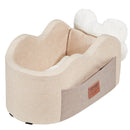 VEVOR paaugstinātais auto sēdeklis maziem suņiem līdz 3,6 kg, novietojams uz centrālās konsoles, gaiši brūns