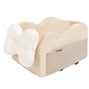 VEVOR paaugstinātais auto sēdeklis maziem suņiem līdz 3,6 kg, novietojams uz centrālās konsoles, gaiši brūns