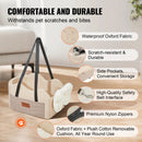 VEVOR paaugstinātais auto sēdeklis maziem suņiem līdz 3,6 kg, novietojams uz centrālās konsoles, gaiši brūns