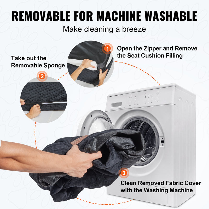 VEVOR Paaugstinātais auto sēdeklis suņiem līdz 25 kg, melns