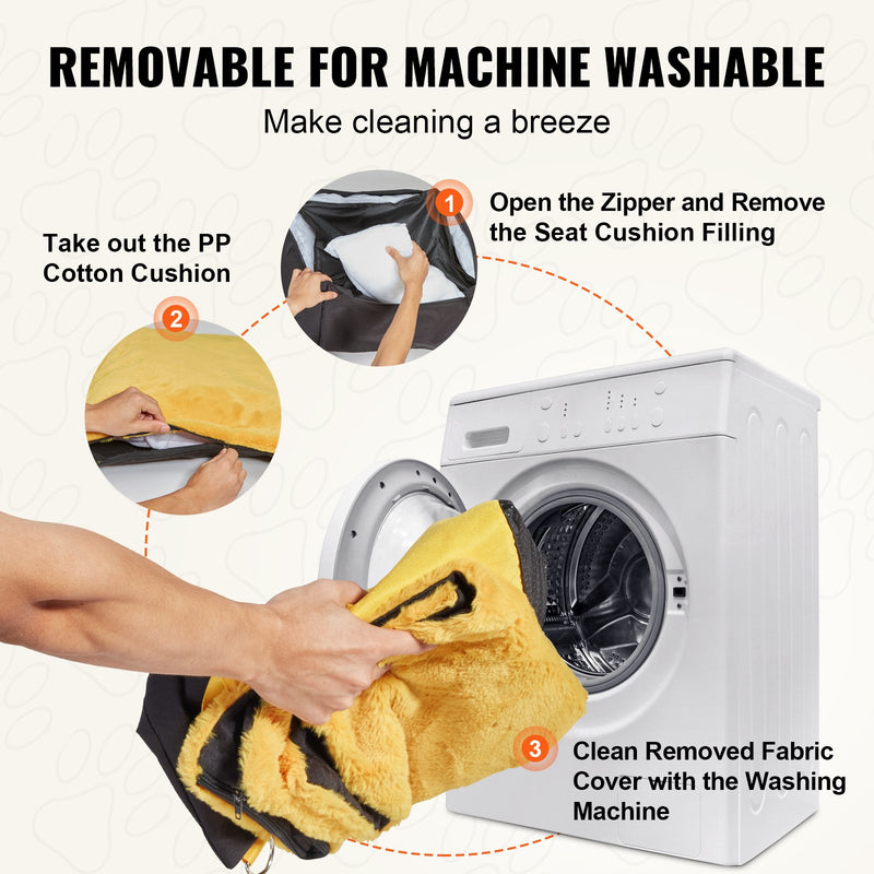 VEVOR paaugstinātais auto sēdeklis mājdzīvniekiem, piemērots maziem suņiem līdz 11 kg, melnā krāsā.