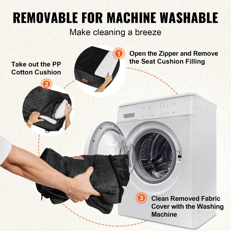 VEVOR paaugstinātais auto sēdeklis mājdzīvniekiem līdz 18 kg, melns