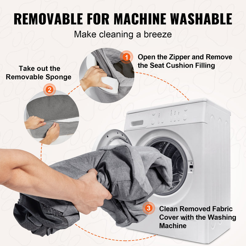 VEVOR Paaugstinātais auto sēdeklis suņiem līdz 25 kg, pelēks