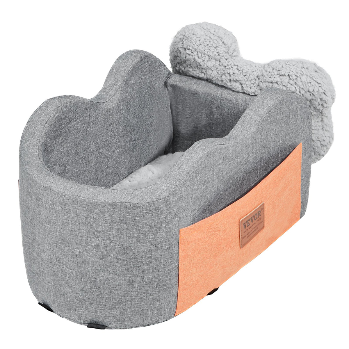 VEVOR Elevated Dog Car Seat for Small Dogs up to 3.6 kg, Centre Console Mounted, Grey
