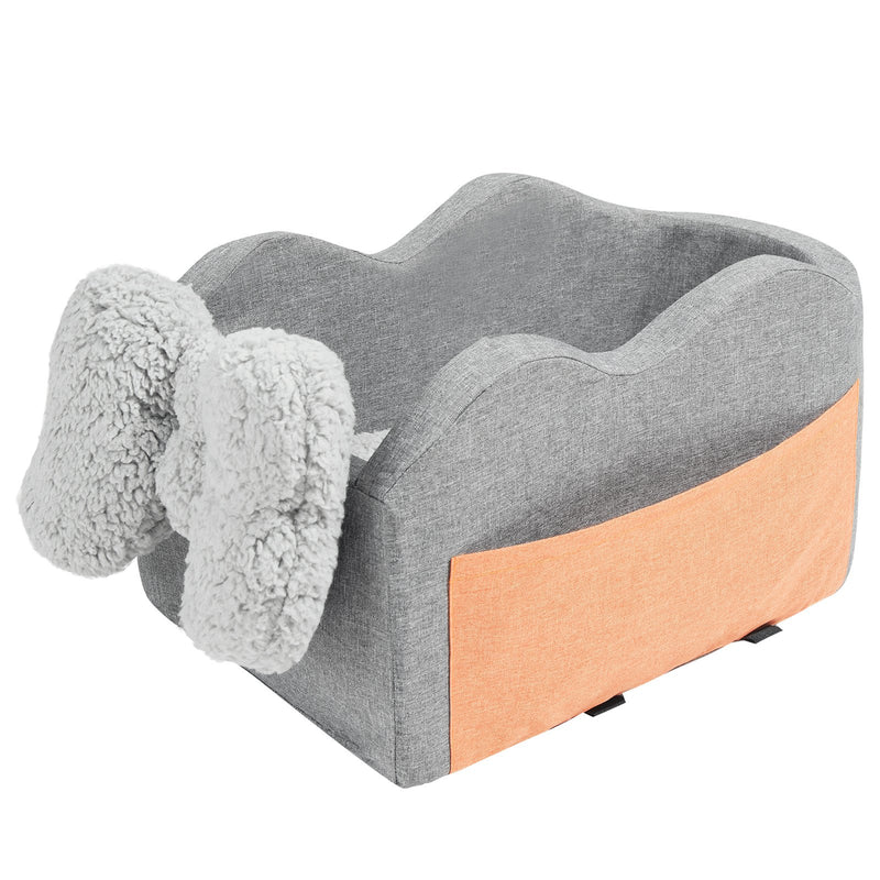 VEVOR paaugstinātais auto sēdeklis maziem suņiem līdz 3,6 kg, novietojams uz centrālās konsoles, pelēks