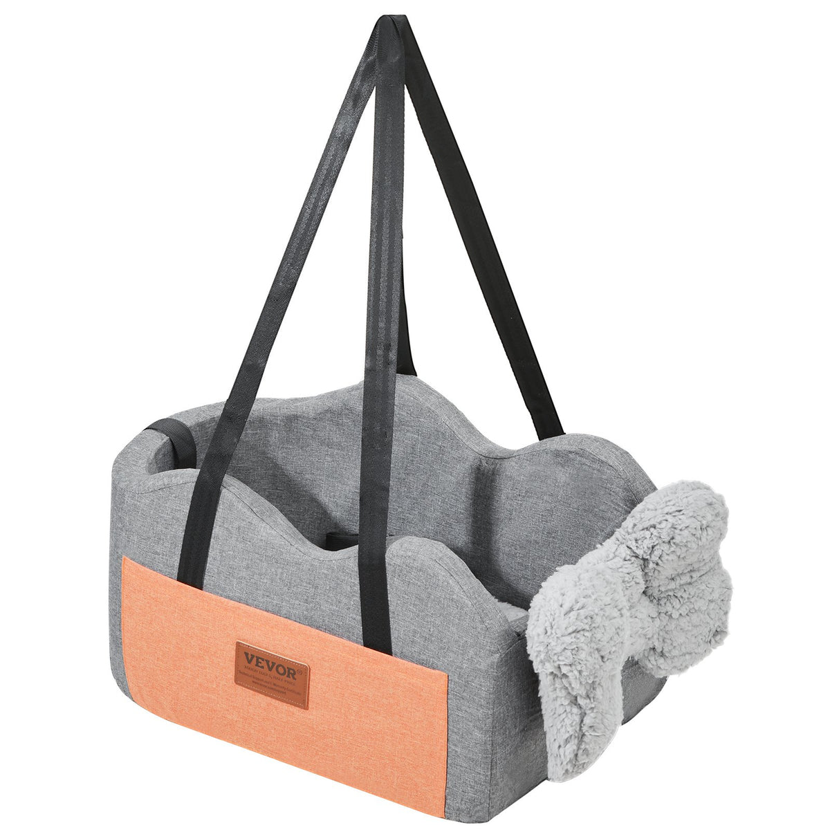 VEVOR Elevated Dog Car Seat for Small Dogs up to 3.6 kg, Centre Console Mounted, Grey