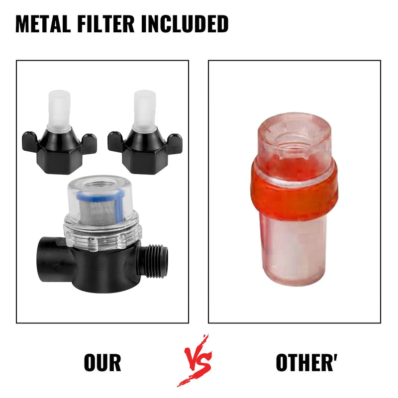 VEVOR saldūdens sūknis 12 V, pašiesūcošs membrānas sūknis 11 l/min, spiediens līdz 3,8 bar, ar spiediena slēdzi un noņemamu filtru, piemērots kemperiem, dzīvojamām piekabēm, laivām un dārza apūdeņošanai