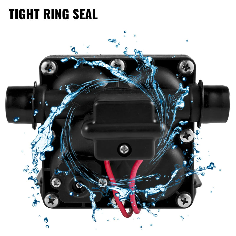 VEVOR saldūdens sūknis 12 V, pašiesūcošs membrānas sūknis 11 l/min, spiediens līdz 3,8 bar, ar spiediena slēdzi un noņemamu filtru, piemērots kemperiem, dzīvojamām piekabēm, laivām un dārza apūdeņošanai