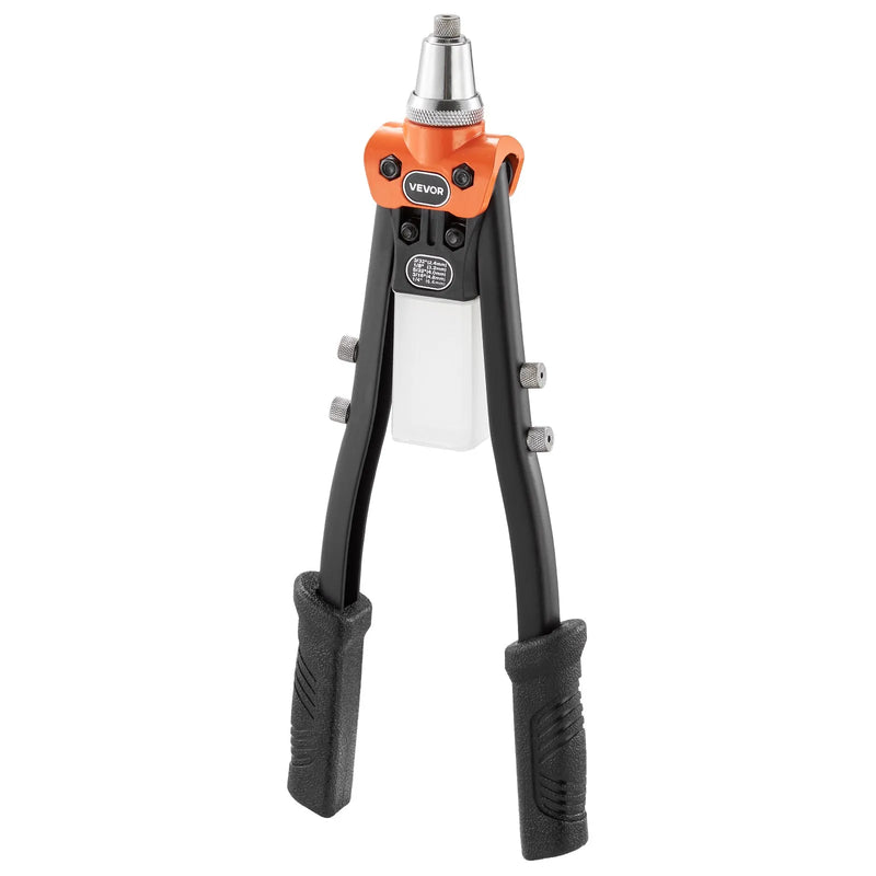 VEVOR manuālās kniedēšanas pistoles komplekts, ar 230 aklajām kniedēm, divroku kniedētājs ar 5 maināmiem uzgaļiem, 5 urbjiem un pārnēsāšanas koferi metāla, auto, mājas un DIY darbiem