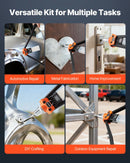 VEVOR manuālās kniedēšanas pistoles komplekts, ar 230 aklajām kniedēm, divroku kniedētājs ar 5 maināmiem uzgaļiem, 5 urbjiem un pārnēsāšanas koferi metāla, auto, mājas un DIY darbiem