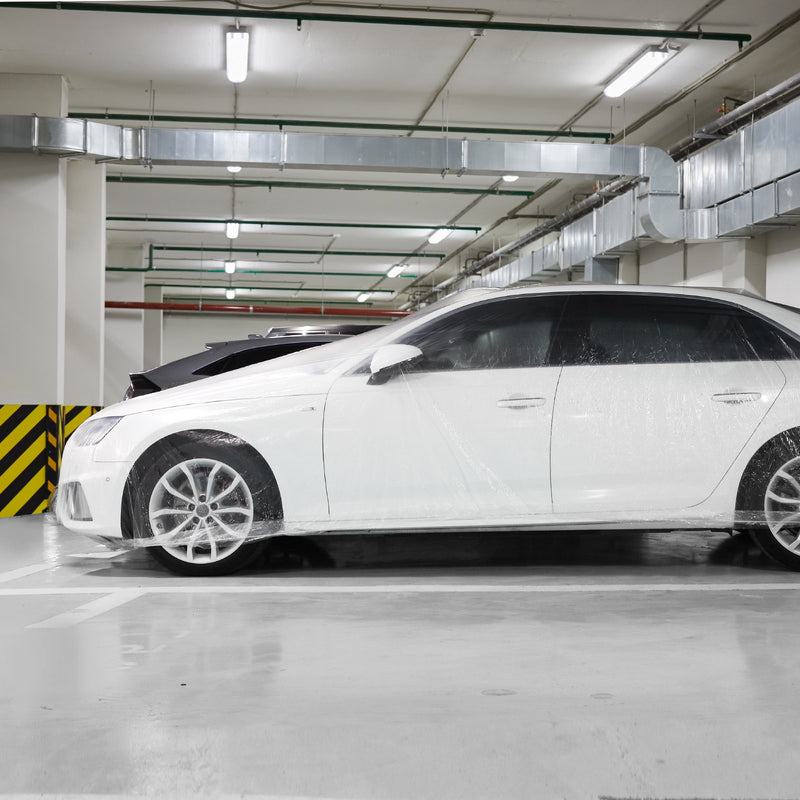 VEVOR caurspīdīgi plastmasas auto pārsegi, 10 gab., vienreizlietojami, 6,7 × 3,7 m, ūdensizturīgi un putekļu necaurlaidīgi, piemēroti lietošanai iekštelpās un ārā, universāla izmēra