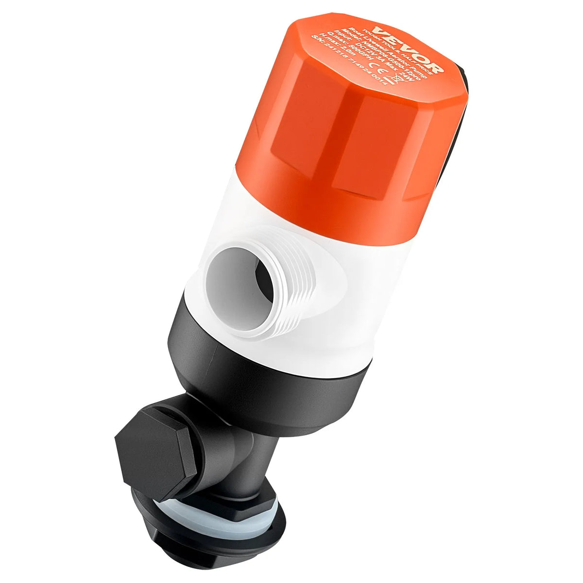 VEVOR 12 V Live Bait Tank Aerator Pump, 32 l/min Flow Rate, Straight Pump with Dual Inlet, Corrosion-Resistant ABA Housing and Removable Motor Cartridge, Suitable for Freshwater and Saltwater