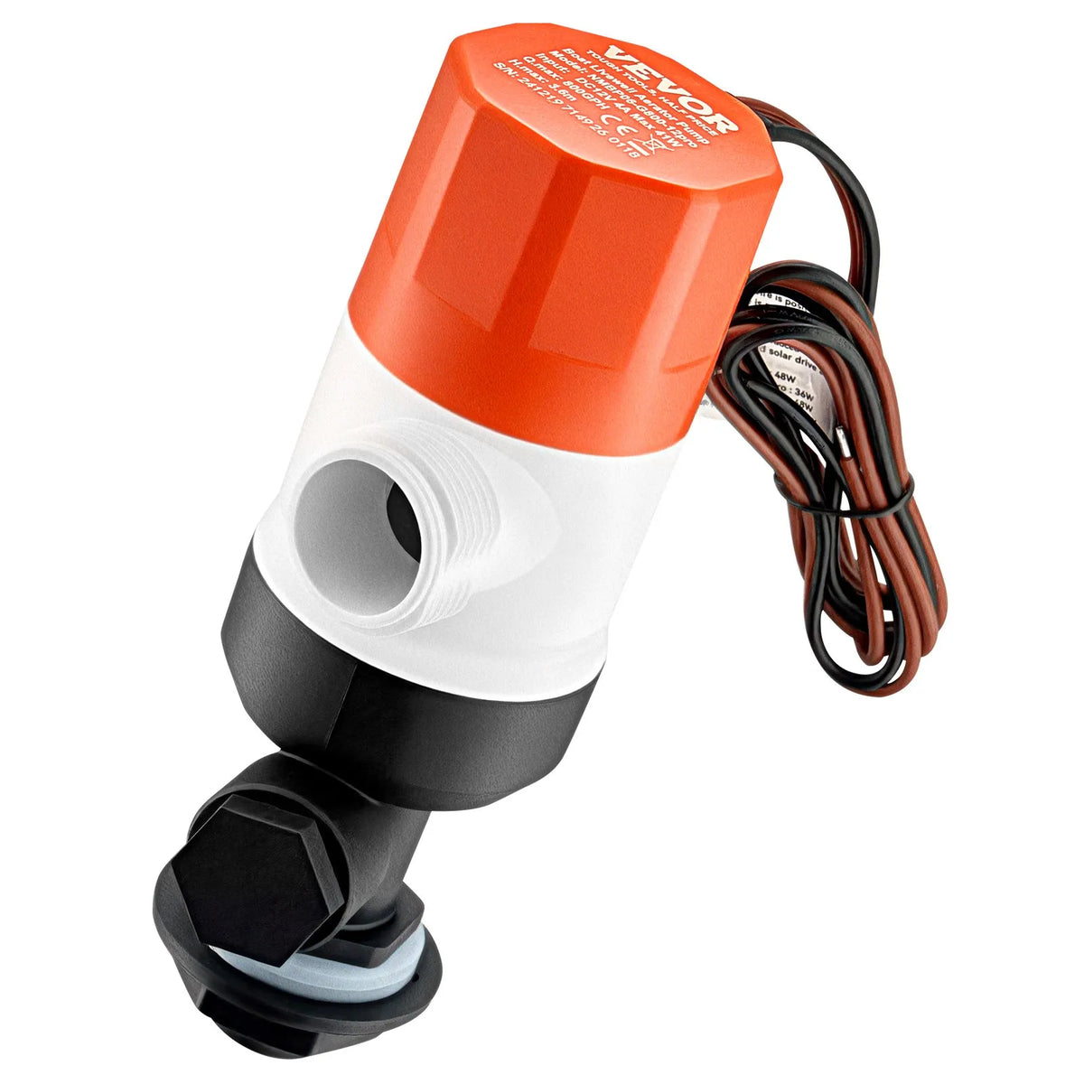 VEVOR Straight Structure Live Fish Tank Aerator Pump, 50 l/min Flow Rate, Dual Inlet, Corrosion-Resistant ABA Housing and Removable Motor Cartridge, Suitable for Freshwater and Saltwater