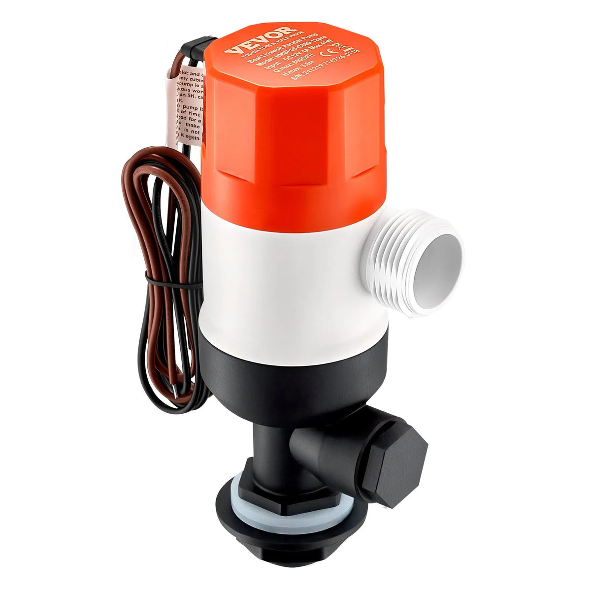 VEVOR Straight Structure Live Fish Tank Aerator Pump, 50 l/min Flow Rate, Dual Inlet, Corrosion-Resistant ABA Housing and Removable Motor Cartridge, Suitable for Freshwater and Saltwater