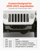 Vinčas stiprinājums piekabes āķim Jeep Wrangler JL/JLU un Gladiator JT modeļiem (2018–2023), 2 montāžas atveres, pulverkrāsots tērauds, melns