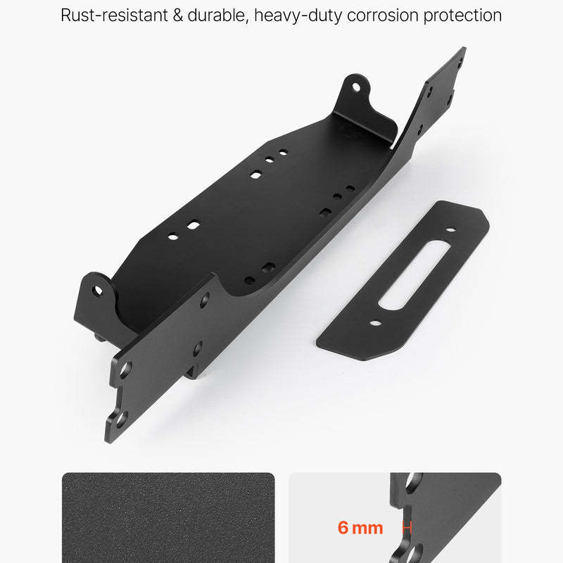 Vinčas stiprinājums piekabes āķim Jeep Wrangler JL/JLU un Gladiator JT modeļiem (2018–2023), 2 montāžas atveres, pulverkrāsots tērauds, melns
