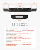 Vinčas stiprinājums piekabes āķim Jeep Wrangler JL/JLU un Gladiator JT modeļiem (2018–2023), 2 montāžas atveres, pulverkrāsots tērauds, melns
