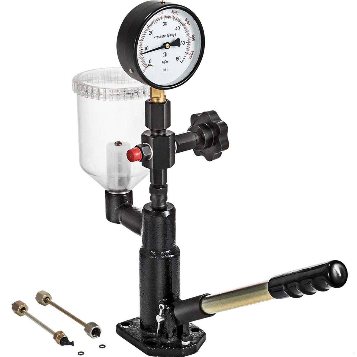 VEVOR MOPHORN 400 bar / 6000 PSI diesel fuel injector tester with dual gauge for injector pressure adjustment and testing